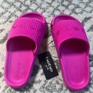 Bebe Pink Slide Sandals